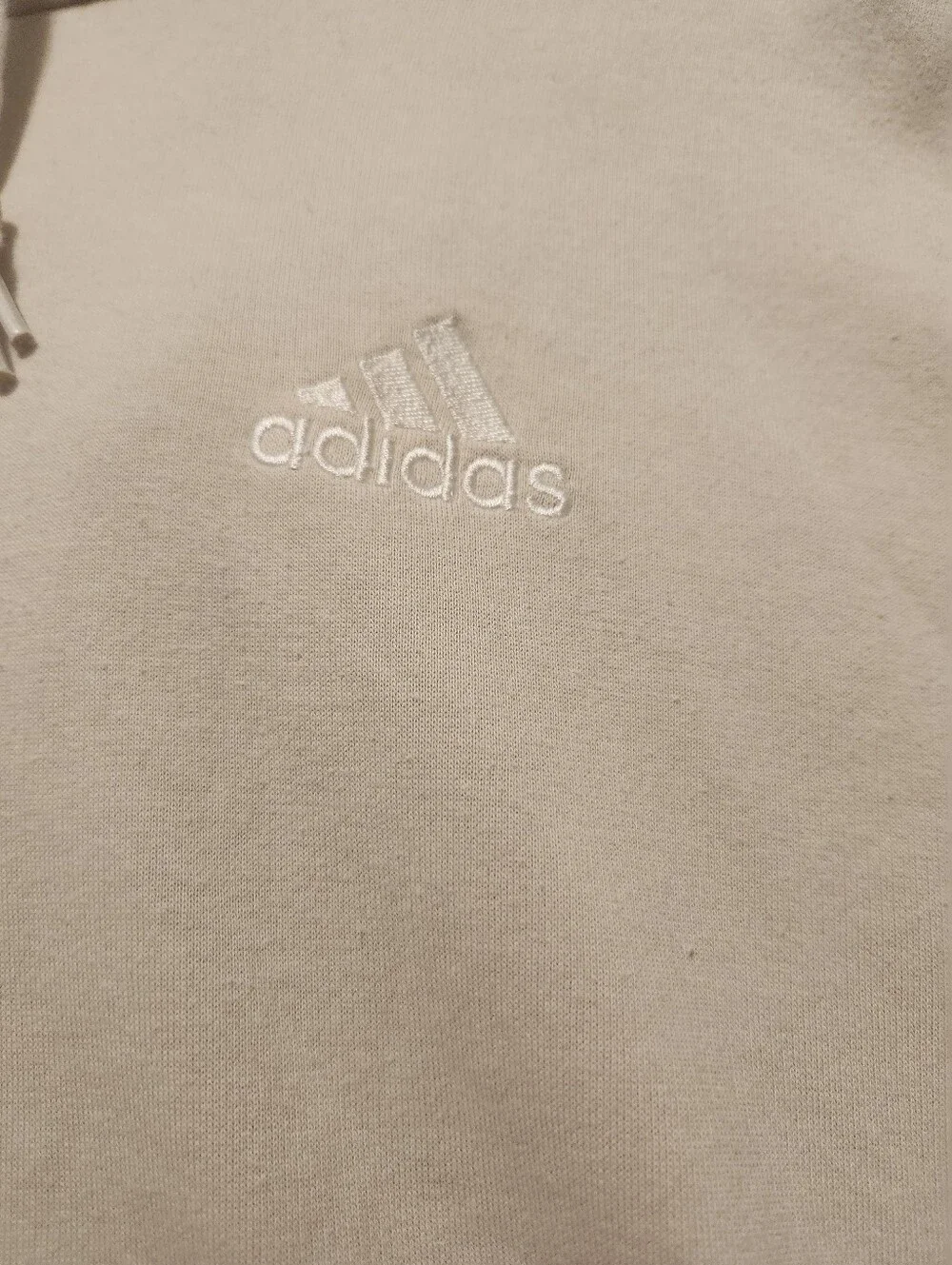 Adidas Hoodie Men XL Beige One Big Pocket Pullover